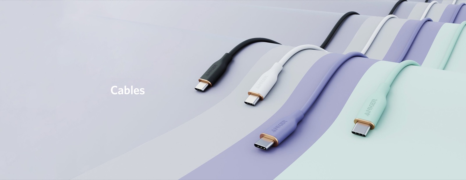 Official Anker USB-C cables in multiple colors